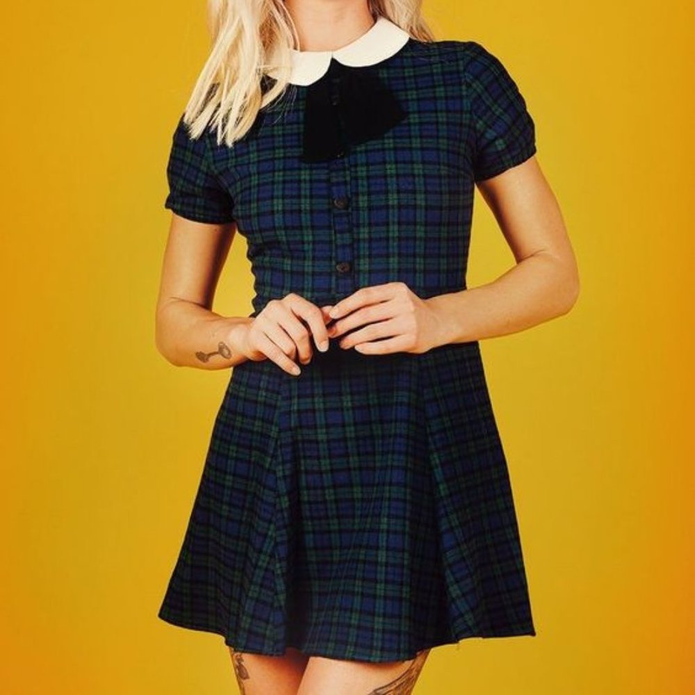 RARE Valfre Anna Karina Mini Dress Small Mod 60s Vintage Peter Pan Collar SM XS